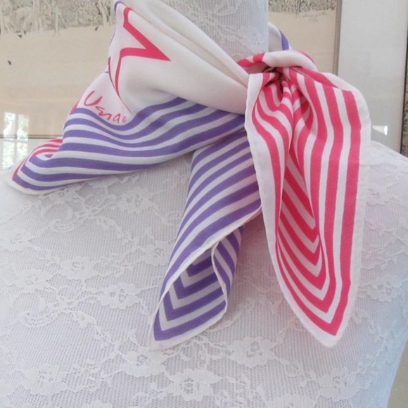 White, pink & purple stars & stripes neck scarf - Picture 2 of 5